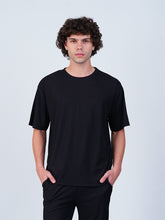 Textured Oversized T-Shirt : Black