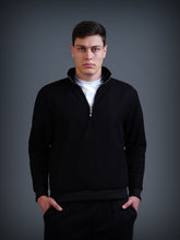 Half Zip Sweatshirt : Jet Black