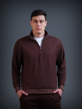 Half Zip Sweatshirt : Brown
