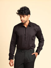 Slim Fit Satin Stretch Shirt : Dark Chocolate