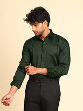 Slim Fit Satin Stretch Shirt : Irish Green