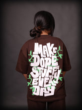 Printed Oversized T-Shirt : Brown