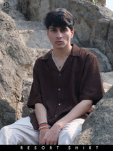 Textured Resort Shirt : Brown