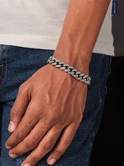 Micro Icy Cuban Bracelet : White Gold