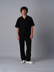 Knitted Resort Shirt : Black