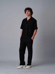 Knitted Resort Shirt : Black