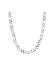 12mm Iced Cuban Chain : White Gold