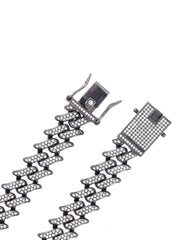 Icy Spiked Cuban Chain : Black