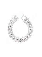 Micro Icy Cuban Bracelet : White Gold