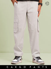 Relaxed Cargo Pants : Grey