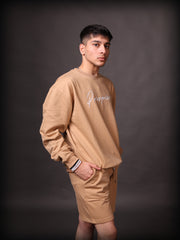Embroidered Sweatshirt : Beige