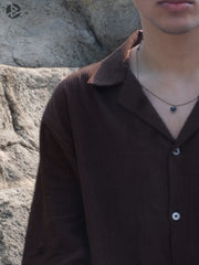 Textured Resort Shirt : Brown